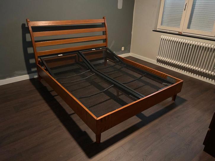 bed, tweepersoons, verstelbaar, Huis en Inrichting, Slaapkamer | Bedden, Gebruikt, Tweepersoons, 160 cm, 210 cm, Hout, Overige kleuren