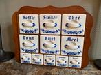 Vintage Kruidenrek met Keramische Potjes, Ophalen of Verzenden