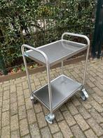Hupfer serveerwagen professioneel  RVS, 60x40cm 2 plateaus, 100 liter of meer, Ophalen, Zo goed als nieuw, Transportkar