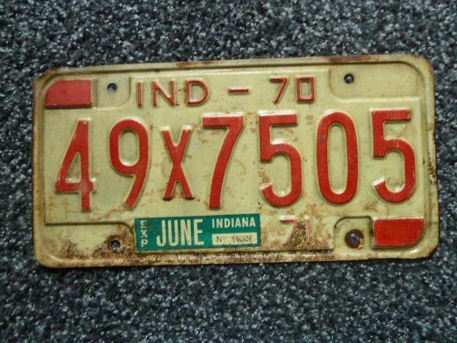 Kentekenplaat Licenseplate Indiana 1970 1971 USA, Verzamelen, Automerken, Motoren en Formule 1, Gebruikt, Auto's, Ophalen of Verzenden