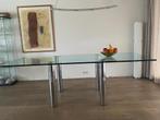 Eettafel van glas, Huis en Inrichting, Tafels | Eettafels, Ophalen, 200 cm of meer, 50 tot 100 cm, Zo goed als nieuw