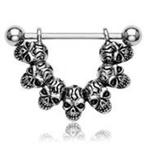 p178 tepelpiercing scull, Sieraden, Tassen en Uiterlijk, Piercings, Ophalen, Nieuw, Zilver, Overige typen