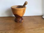 Houten olijf houten  vijzel met stamper, Antiek en Kunst, Antiek | Keukenbenodigdheden, Ophalen of Verzenden