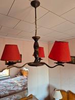 Vintage houten luster, Huis en Inrichting, Lampen | Kroonluchters, Ophalen of Verzenden