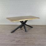 22007 eettafel mangohout, industriele look, 150 tot 200 cm, Nieuw, Ophalen of Verzenden, Vier personen
