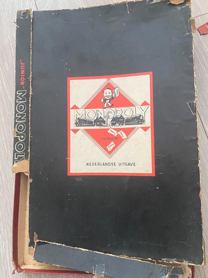 Vintage Monopoly Junior 1941-1942, Hobby en Vrije tijd, Gezelschapsspellen | Bordspellen, Gebruikt, Drie of vier spelers, Ophalen
