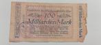 Noodgeld Wiesbaden 100 Milliarden Mark 1924 Duitsland Rare, Ophalen of Verzenden, Duitsland