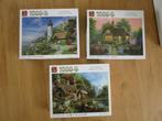 King Cottage Collection - 3x complete legpuzzels, Ophalen of Verzenden, 500 t/m 1500 stukjes, Legpuzzel, Zo goed als nieuw