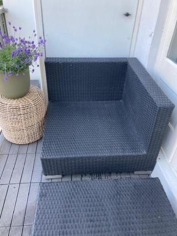 lounge stoel buiten zwart/antraciet beschikbaar voor biedingen