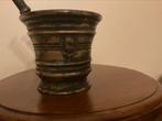 Antieke bronzen vijzel met stamper, Ophalen of Verzenden