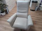 Crème leren relaxfauteuil – modern design, topconditie, Ophalen of Verzenden, Zo goed als nieuw, Leer