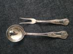 oud Engels verzilverde soepopscheplepel en vork, Antiek en Kunst, Antiek | Bestek, Ophalen of Verzenden