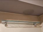 ZGAN Glazen wandplank 10x60cm met Zilveren RVS houders, Ophalen of Verzenden, Zo goed als nieuw