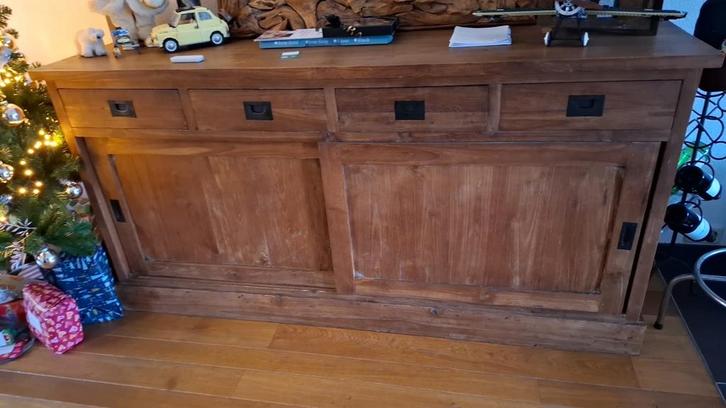 Teakhouten Eettafel & Salontafel - Parel Hengelo, Huis en Inrichting, Kasten | Dressoirs, Gebruikt, 100 tot 150 cm, 25 tot 50 cm