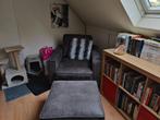 Fauteuil met poef, Gebruikt, 100 tot 125 cm, Stoer/industrieel, 75 tot 100 cm