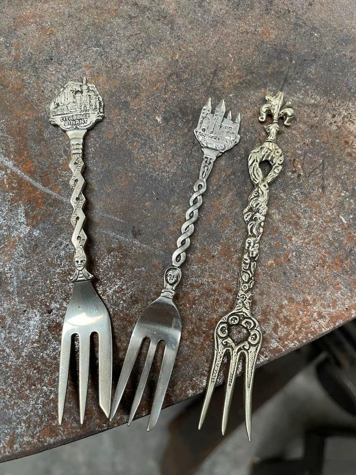 Vintage decoratieve vorken - set van 3, Antiek en Kunst, Antiek | Bestek, Ophalen