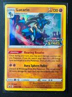 Pokémon Lucario SWSH186 Black Stars Promos (stamp), Ophalen of Verzenden, Zo goed als nieuw, Losse kaart