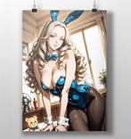 Blond Sexy Anime Bunnygirl Waifu Poster #1, Verzenden, Nieuw, Plaatje, Poster of Sticker