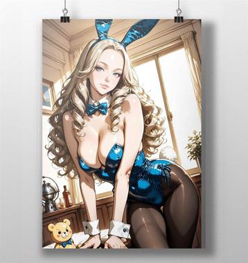 Blond Sexy Anime Bunnygirl Waifu Poster #1 beschikbaar voor biedingen