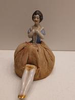 Antieke/vintage pop porseleinen pincushion halfdoll, Ophalen of Verzenden