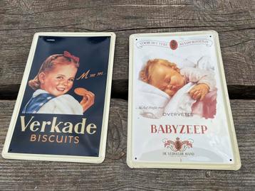 Reclame bord babyzeep Verkade 20/30 cm €9,50 p/s metaal beschikbaar voor biedingen