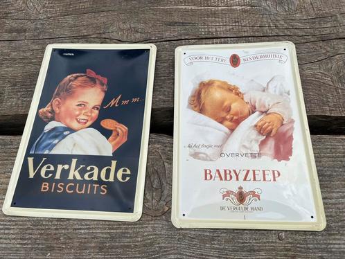 Reclame bord babyzeep Verkade 20/30 cm €9,50 p/s metaal, Verzamelen, Merken en Reclamevoorwerpen, Zo goed als nieuw, Reclamebord