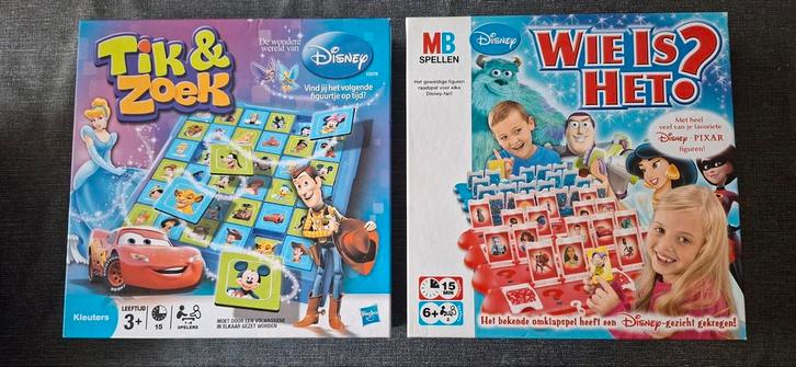 Disney Tik & Zoek + Wie is het? Bordspel, Hobby en Vrije tijd, Gezelschapsspellen | Bordspellen, Zo goed als nieuw, Een of twee spelers