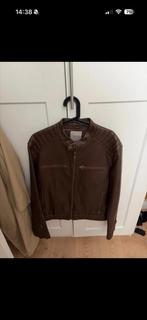 Mango Leather jacket, Bruin, Ophalen of Verzenden, Mango, Maat 56/58 (XL)