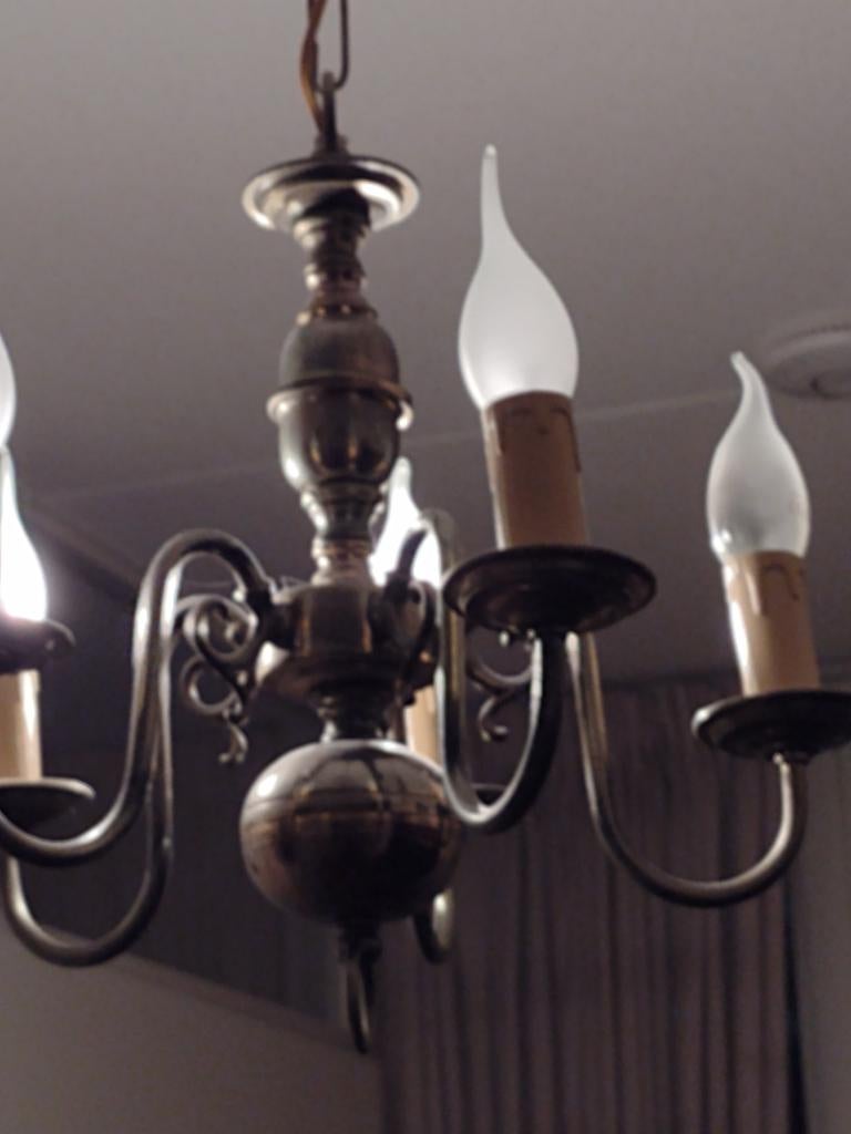 Kroonluchter messing, Huis en Inrichting, Lampen | Kroonluchters, Ophalen, Gebruikt, Metaal