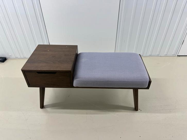 Made bankje Walnoot Hout, Huis en Inrichting, Stoelen, Zo goed als nieuw, Eén, Hout, Bruin, Ophalen