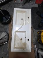 Dubbele wastafel - Wit, Doe-het-zelf en Verbouw, Rolluiken, Ophalen, 100 tot 150 cm, Wit, Nieuw