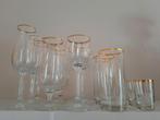 Feestelijk Vintage glaswerk gouden rand, Ophalen of Verzenden, Gebruikt, Overige typen