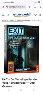 EXIT: De Onheilspellende Villa - Escape Room Thuis!, Nieuw, Ophalen of Verzenden, Een of twee spelers, 999 Games