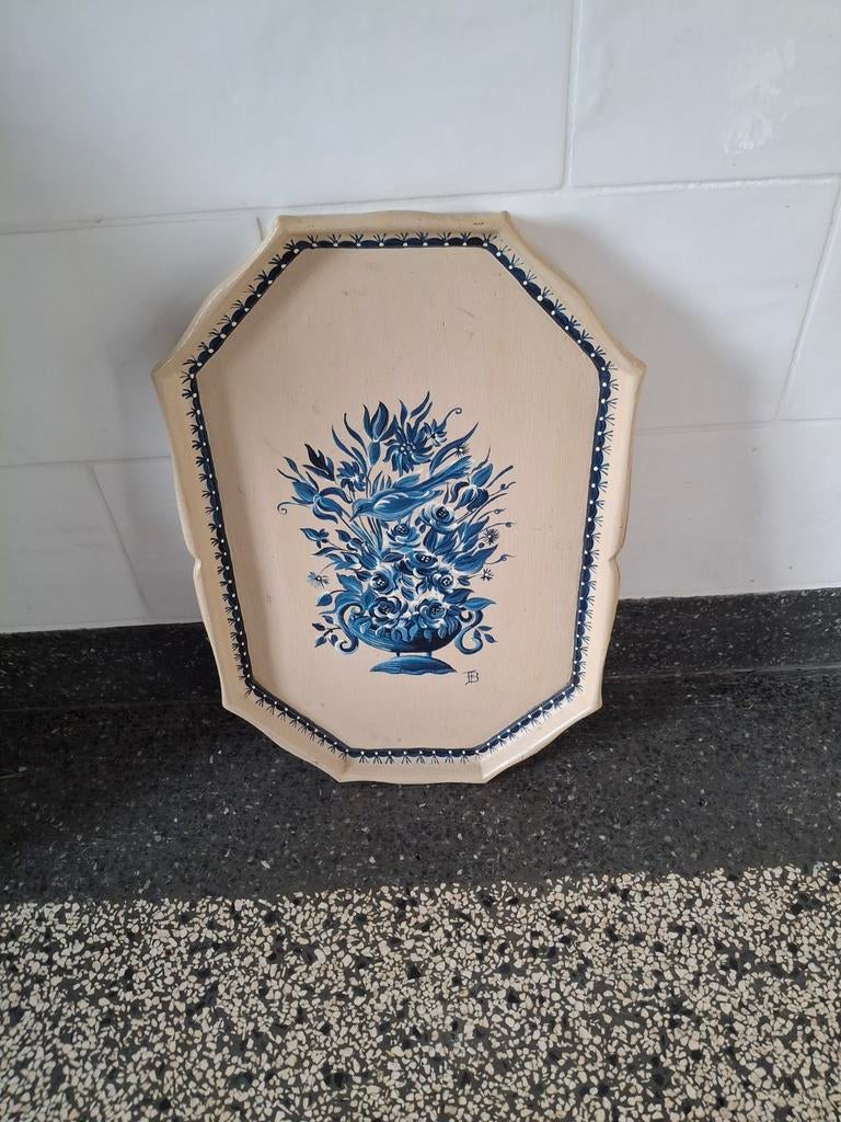 Dienblad, delfts blauw motief, Ophalen