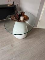 Witte salontafel, Huis en Inrichting, Tafels | Bijzettafels, Ophalen, Zo goed als nieuw, Ovaal, 75 cm of meer