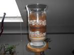 GLAZEN VAAS MET DECORATIE ZAND SCHELPEN ETC., Ophalen, Gebruikt, Overige kleuren, Glas