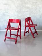 Jaren 80 klapstoelen 2x vintage folding chairs rood prijs ps, Huis en Inrichting, Stoelen, Ophalen, Kunststof, Gebruikt, Twee