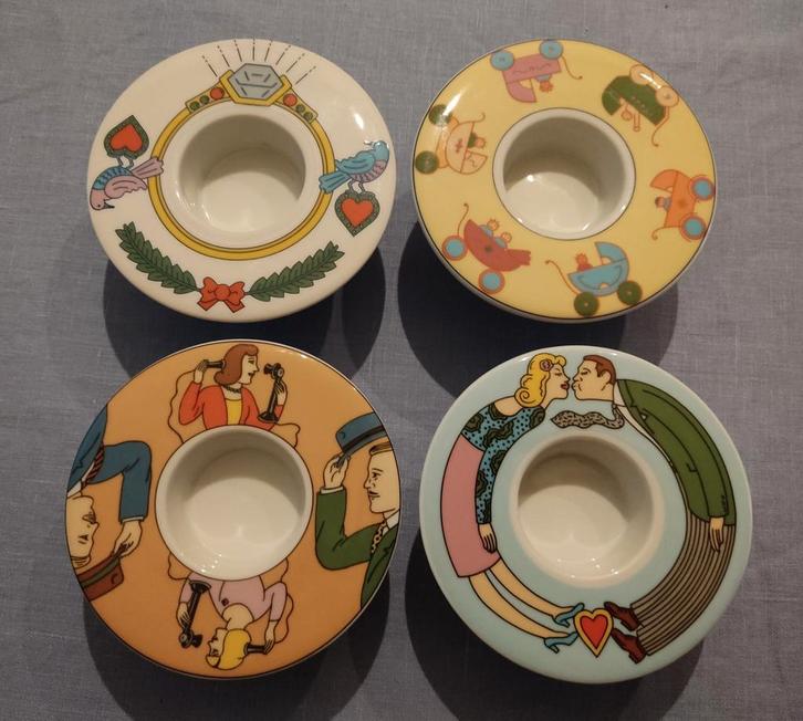 Arzberg waxinelichtje houder 4x, Huis en Inrichting, Woonaccessoires | Kandelaars en Kaarsen, Zo goed als nieuw, Minder dan 25 cm