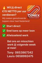 Zoek je werk? Bel ons!!, Variabele uren, Overige niveaus, Starter, Overige vormen