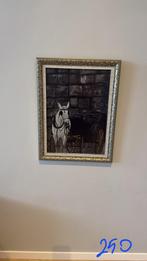 Paard en koets Inclusief lijst 62x81cm, Antiek en Kunst, Ophalen of Verzenden