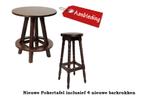 Horeca Pokertafel met 4 Barkrukken - MANCAVE - OP=OP, Huis en Inrichting, Nieuw, 90 cm of meer, 5 krukken of meer, Ophalen of Verzenden