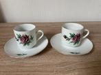 2 Bavaria Kop en Schotels met Paarse Roos, Antiek en Kunst, Ophalen of Verzenden