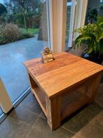 Teak bijzettafel, Huis en Inrichting, Tafels | Bijzettafels, Vierkant, 55 tot 75 cm, Zo goed als nieuw, Hout