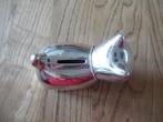 Chrome kleurige spaarpot van een hond Westie 14 cm lang, Ophalen of Verzenden, Zo goed als nieuw, Overige materialen, Dier