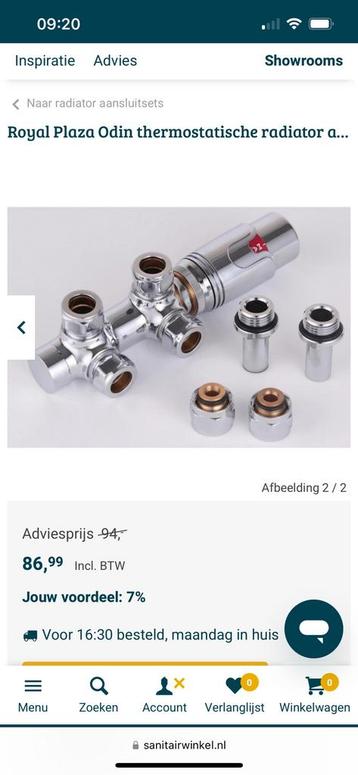 Radiator aansluitset thermostatisch chroom beschikbaar voor biedingen