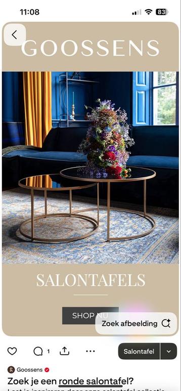 Moderne ronde salontafels met glazen blad van Goossens beschikbaar voor biedingen