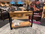 Sidetable mangohout/Staal 120cm 3-Lades Direct/Leverbaar