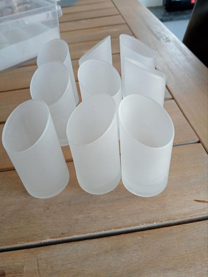 20x Amuse Glaasjes - Schuin, Mat Glas - Diameter 4cm, Huis en Inrichting, Woonaccessoires | Kandelaars en Kaarsen, Ophalen