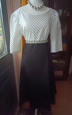 Vintage  zwart-witte jurk met stippen, Zwart, Maat 42/44 (L), Nieuw, Ophalen of Verzenden