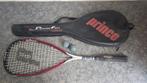 Prince PowerFan Extreme squash racket + hoes + 2 ballen, Ophalen of Verzenden, Zo goed als nieuw, Racket, Met hoes